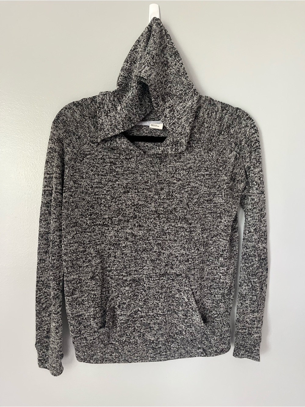 Zine Gray Marled Cowl Neck Hoodie Pullover Sweater Size Small